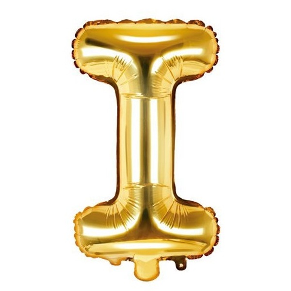 Balónek fóliový písmeno I zlaté 35 cm