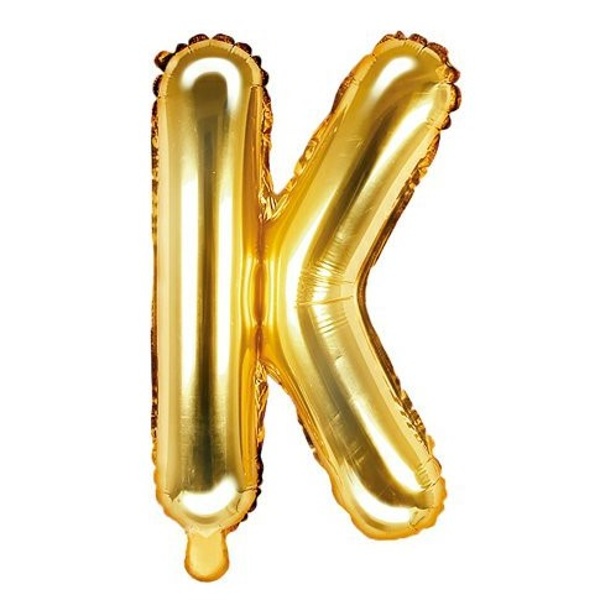 Balónek fóliový písmeno K zlaté 35 cm
