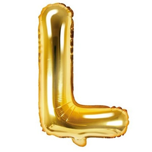 Balónek fóliový písmeno L zlaté 35 cm