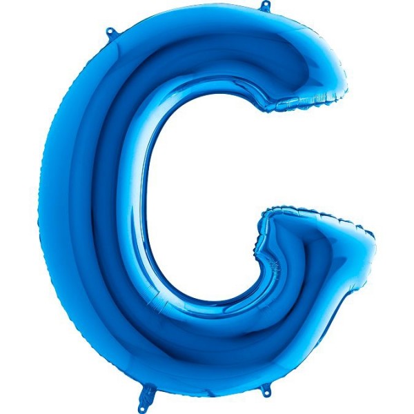 Balónek fóliový písmeno modré G 102 cm
