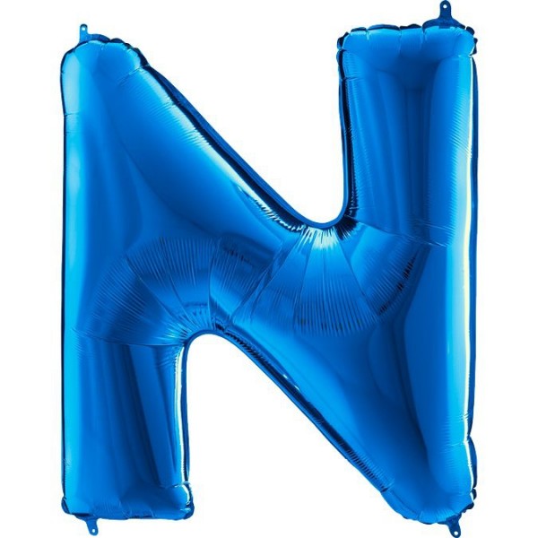 Balónek fóliový písmeno modré N 102 cm