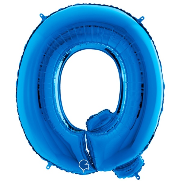 Balónek fóliový písmeno modré Q 102 cm