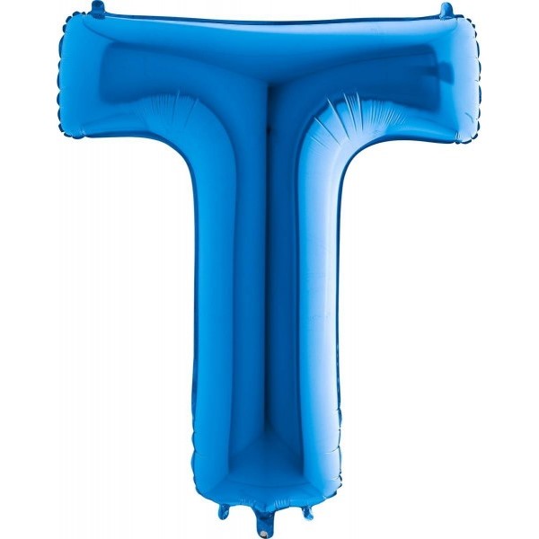 Balónek fóliový písmeno modré T 102 cm