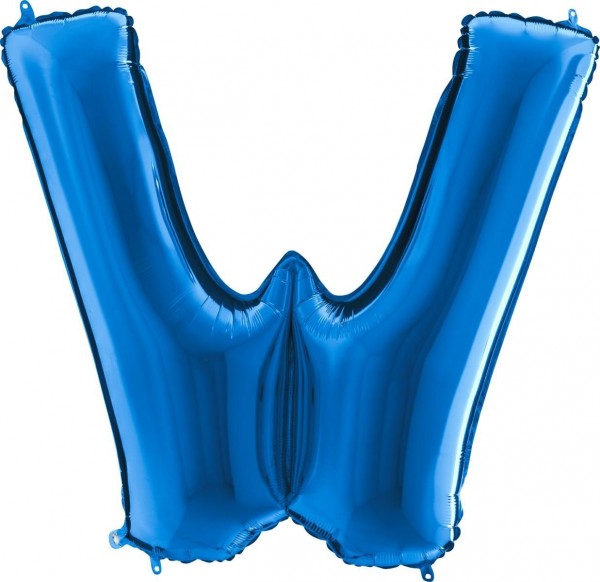Balónek fóliový písmeno modré W 102 cm