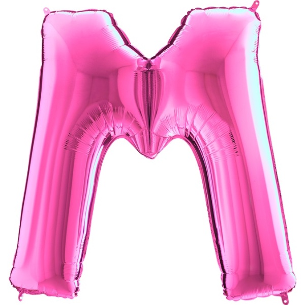 Balónek fóliový písmeno růžové M 102 cm