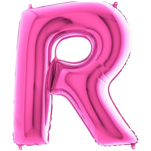 Balónek fóliový písmeno růžové R 102 cm