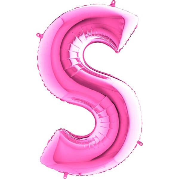 Balónek fóliový písmeno růžové S 102 cm