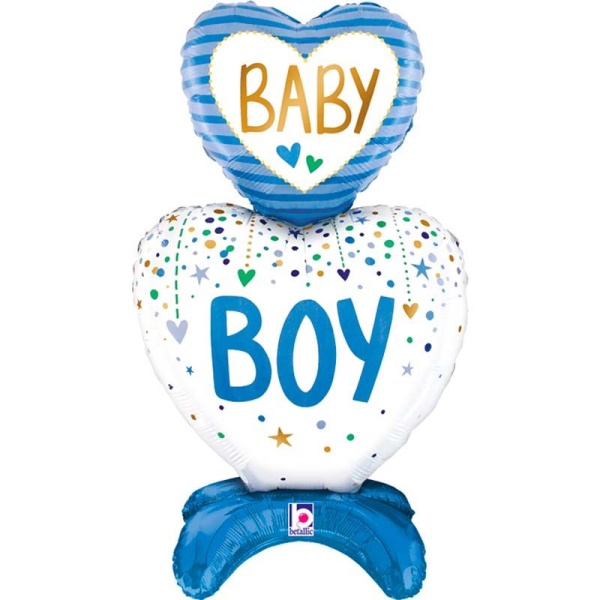 Balónek fóliový samostojný Baby Boy Srdce 71 cm