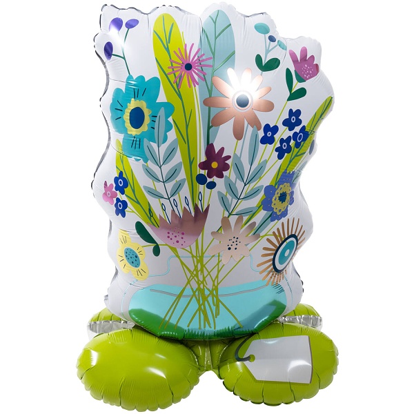 Balónek fóliový samostojný Květiny 53 x 77 cm