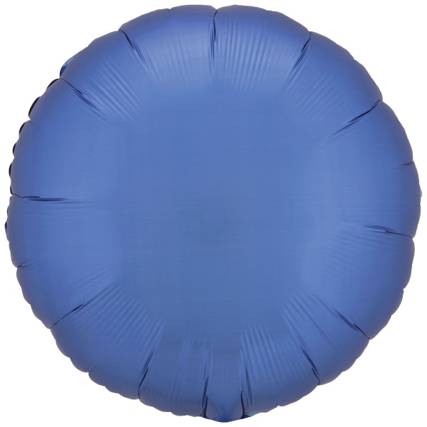 Balónek fóliový saténový kruh azurově modrý 43 cm