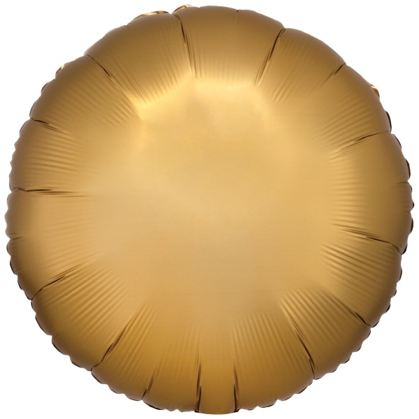 Balónek fóliový saténový kruh zlatý 43 cm