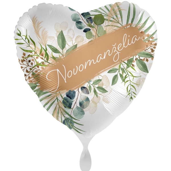 Balónek fóliový srdce Novomanželia 43 cm