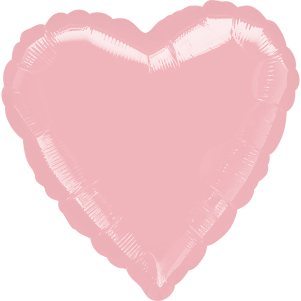 Balónek fóliový srdce metalické pastelově růžové 43 cm