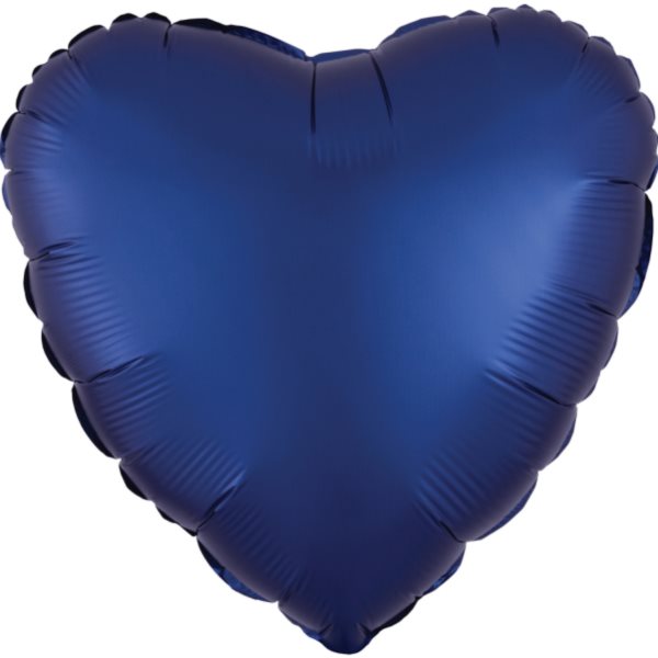 Balónek fóliový srdce saténové námořnicky modré 43 cm