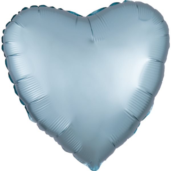 Balónek fóliový srdce saténové pastelově modré 43 cm