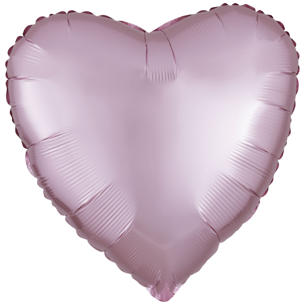 Balónek fóliový srdce saténové pastelově růžové 43 cm