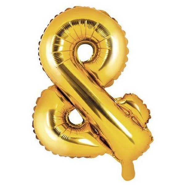 Balónek fóliový znak & zlatý 35 cm