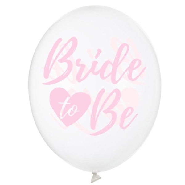 Balónek krystalový s růžovým nápisem "Bride to be" 30 cm 1 ks