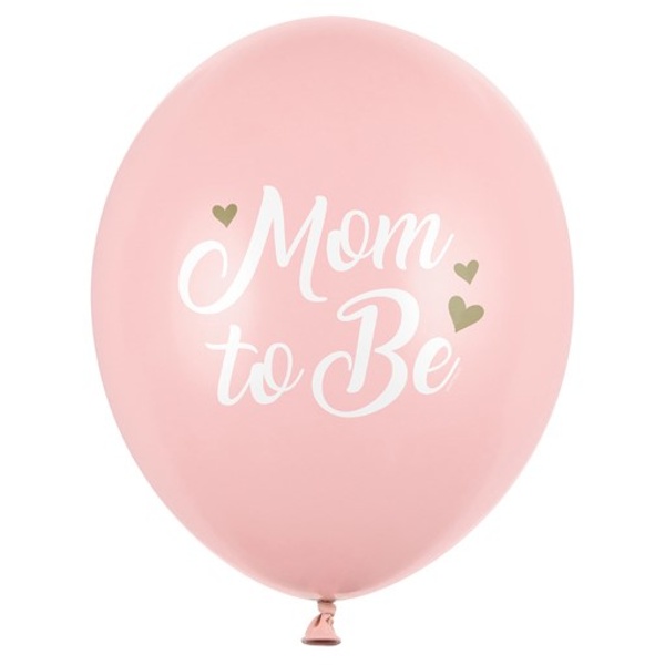 Balónek latexový Mom to Be pastelově bledě růžová 30cm 1ks