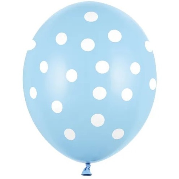 Levně Balónek latexový baby blue s puntíky 30 cm 1 ks