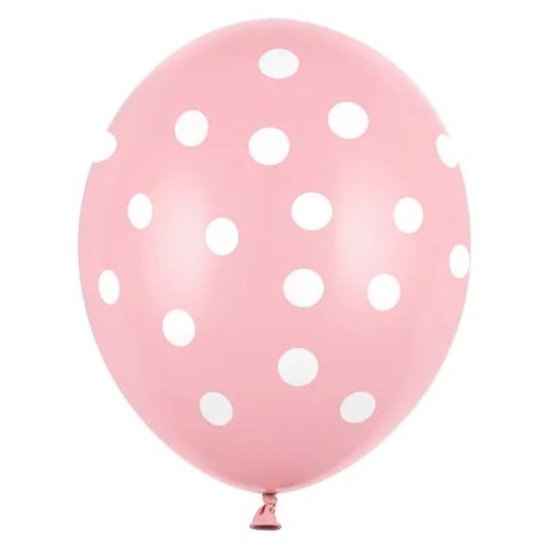 Levně Balónek latexový baby pink s puntíky 30 cm 1 ks