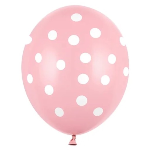 Bal�nek latexov� baby pink s punt�ky 30 cm 1 ks