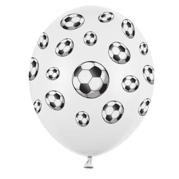 Balónek latexový bílý s fotbalovým motivem 30 cm 1 ks