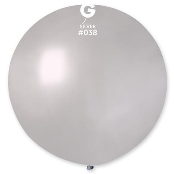 Balónek latexový metalický stříbrný 100 cm