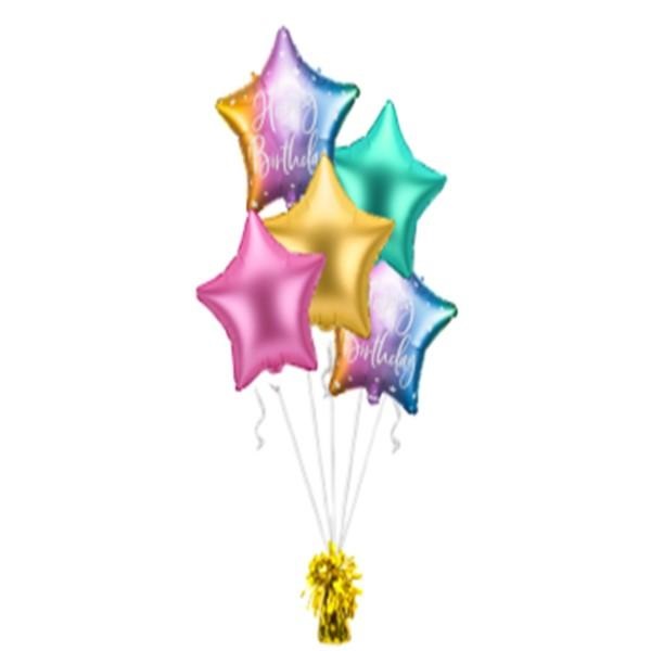 Balónkový buket Happy birthday Rainbow + těžítko