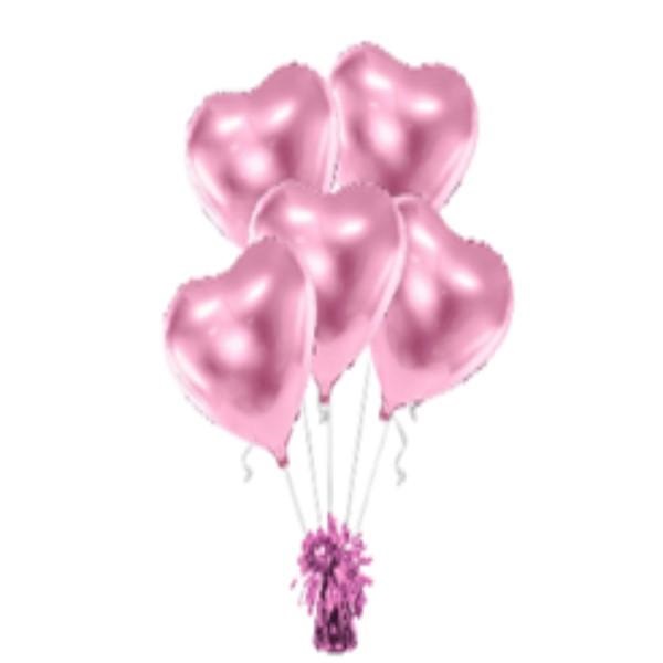 Balónkový buket Srdce růžové + těžítko