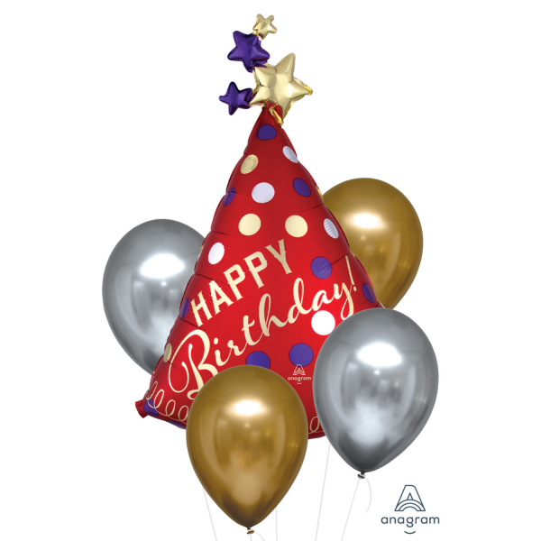 Balónkový buket party čepička 5 ks