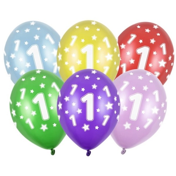 Balónky latexové 1. narozeniny 10 ks 30 cm