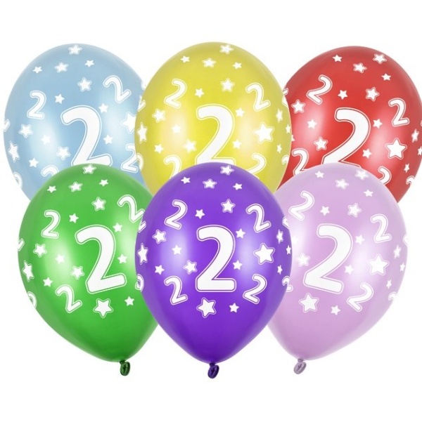 Balónky latexové 2. narozeniny 10 ks