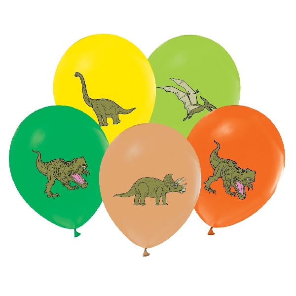 Balónky latexové Dinosauři 30 cm 5 ks