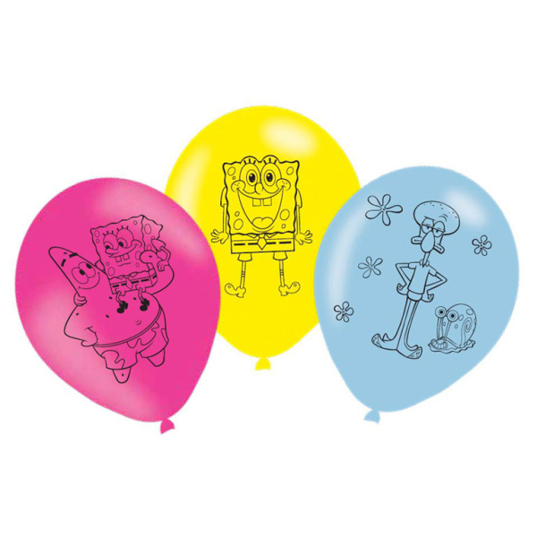 Balónky latexové SpongeBob 6 ks – 27,5 cm