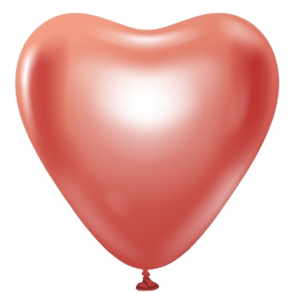 Balónky latexové, platinové růžové srdce 30 cm 6 ks