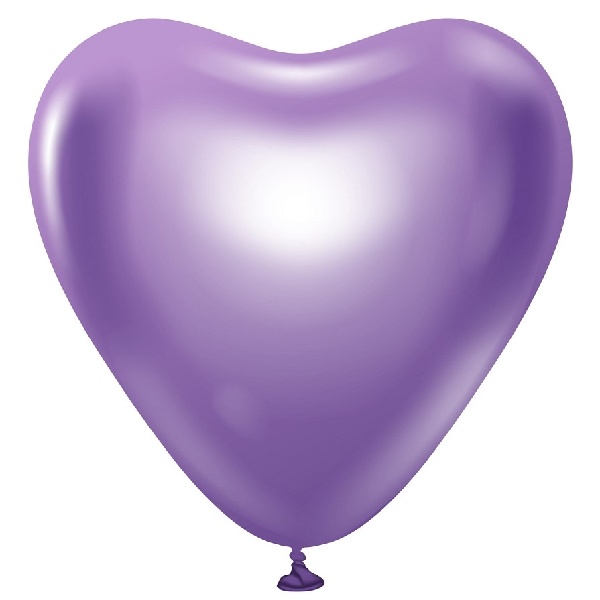 Balónky latexové, platinové světle fialové srdce 30 cm 6 ks