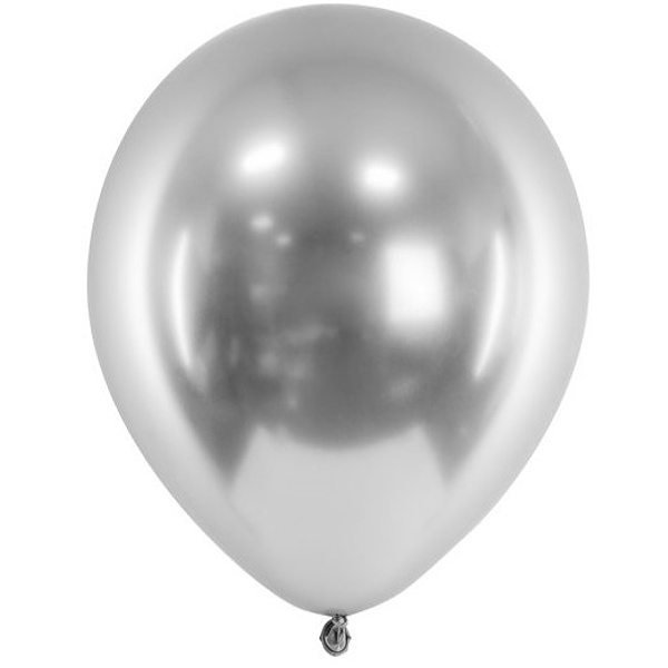 Levně Balónky latexové chromové stříbrné 30 cm 10 ks