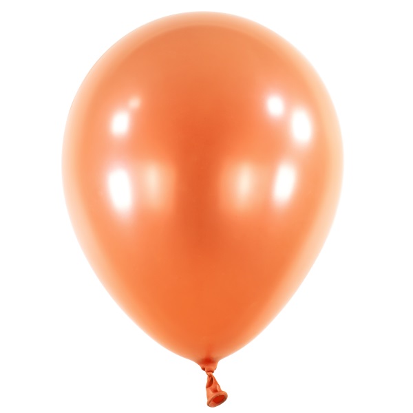 Balónky latexové dekoratérské metalické oranžové 35 cm 50 ks