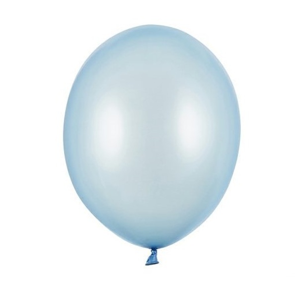 Levně Balónky latexové metalické Baby blue 23 cm 100 ks