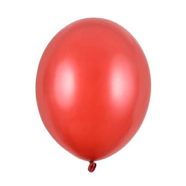 Levně Balónky latexové metalické červené 23 cm 100 ks