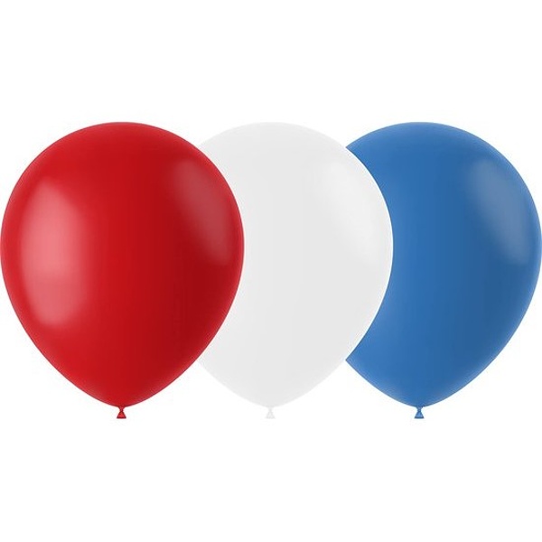 Balónky latexové mix bílá/modrá/červená 23 cm 50 ks