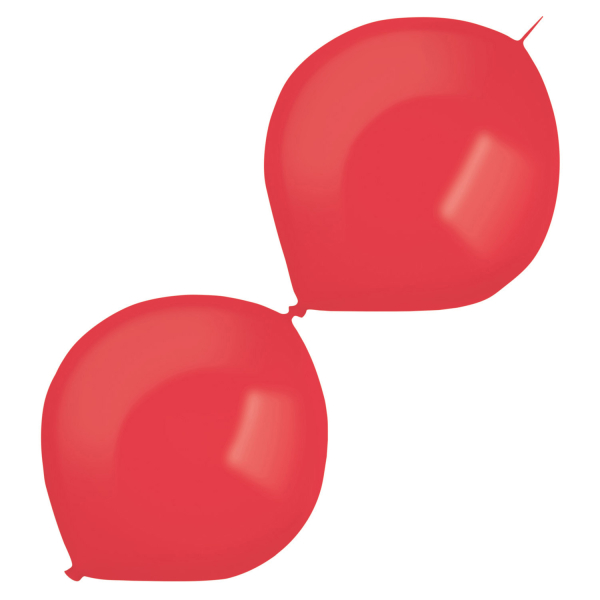 Balónky latexové spojovací dekoratérské pastelové červené 30 cm 50 ks