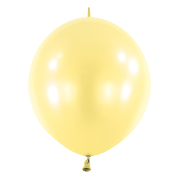 Balónky latexové spojovací dekoratérské perleťové žluté 15 cm 100 ks