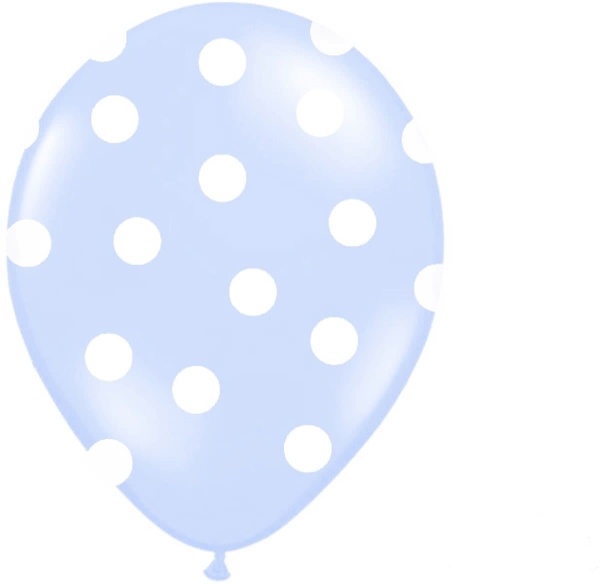 Balónky latexové puntík baby blue 30 cm 50 ks