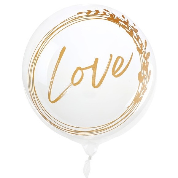 Levně Balónová bulblina transparentní Love 60 cm