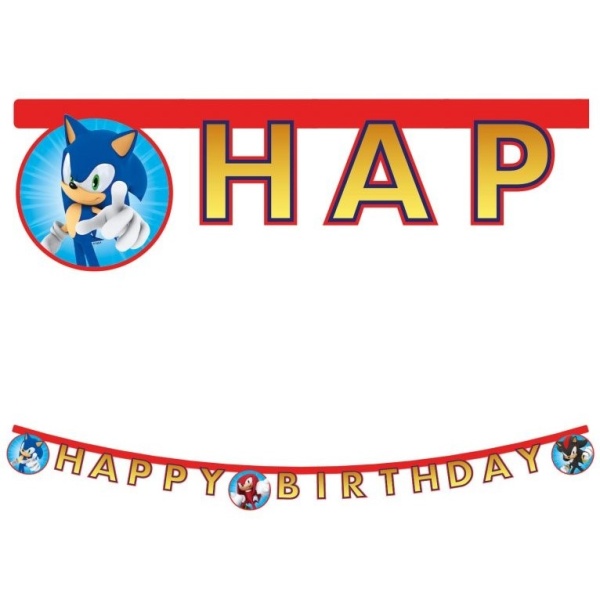 Levně Banner Happy Birthday Sonic 2 m