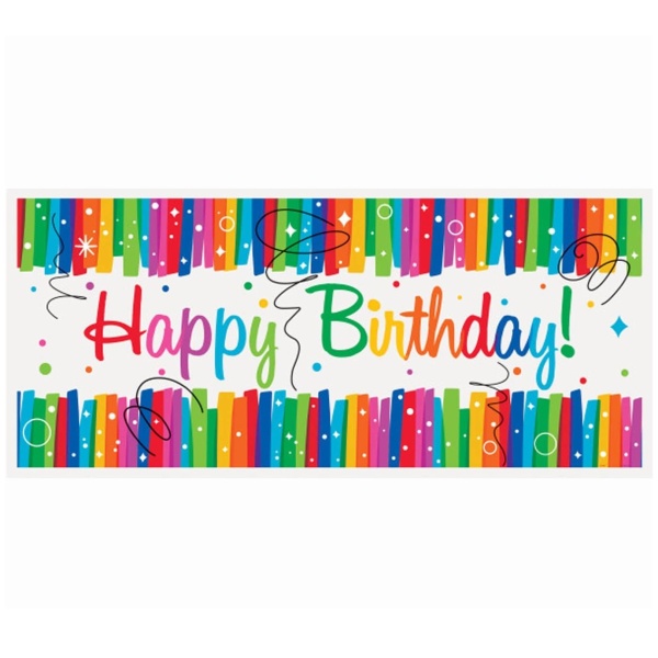 Banner Rainbow Bday 68 x 152 cm