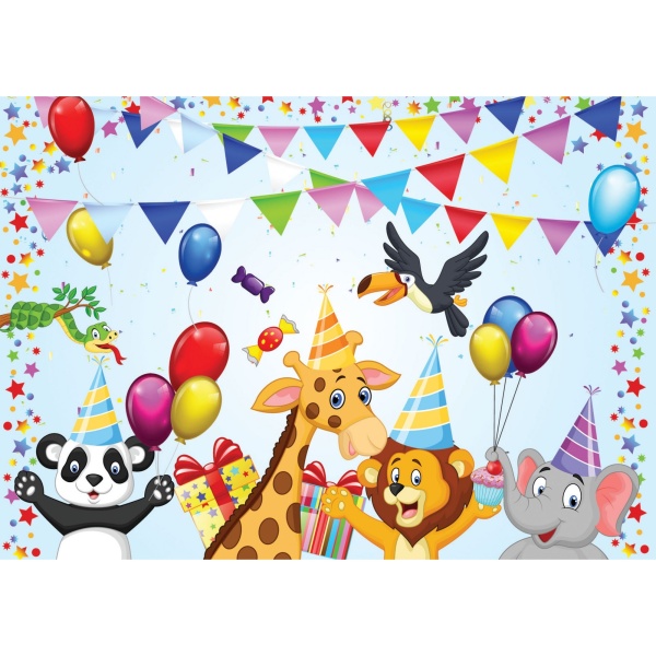 Blahopřání s obálkou Party zvířátek multicolor