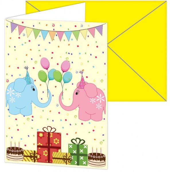 Blahopřání s obálkou Sloni